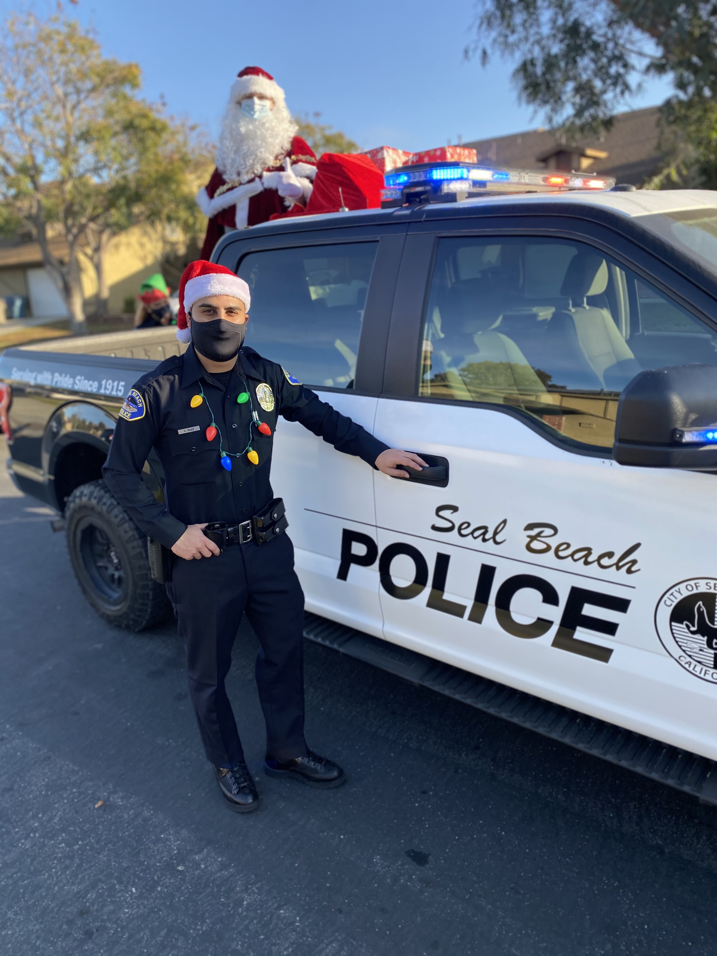 Seal Beach Police Officer and Santa Claus